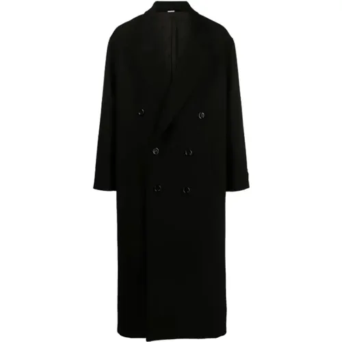 Notched lapels double-breasted coat-48 , male, Sizes: L, M - Gucci - Modalova