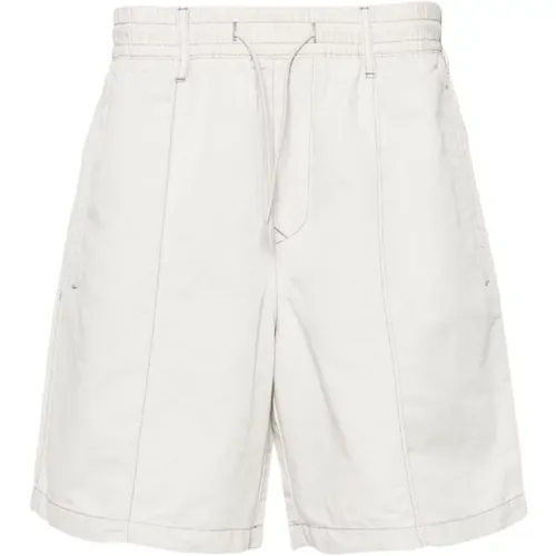 Linen Blend Twill Shorts , male, Sizes: L, S, XL, M - Emporio Armani - Modalova