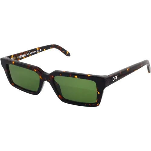 Warren Sunglasses Green Havana Frame , unisex, Sizes: 54 MM - Off White - Modalova