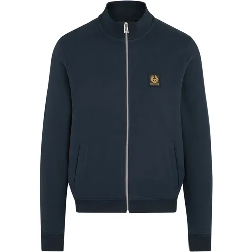 Navy Zip-Through Sweatshirt , male, Sizes: L, S, M - Belstaff - Modalova