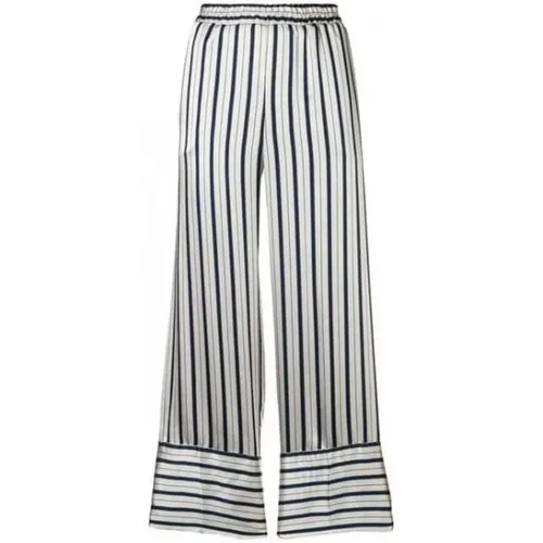 Striped Satin Flared Pants , female, Sizes: XS, S, 2XS - Twinset - Modalova