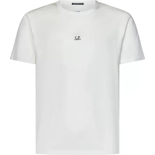 Weiße T-Shirts und Polos mit Logo , Herren, Größe: M - C.P. Company - Modalova