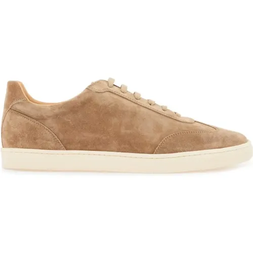 Suede Sneakers with Laminated Details , male, Sizes: 10 UK, 6 UK, 12 UK, 7 UK - BRUNELLO CUCINELLI - Modalova