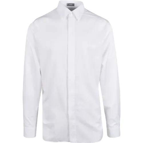 Weißes Klassisches Hemd Langarm , Herren, Größe: M - Dior - Modalova