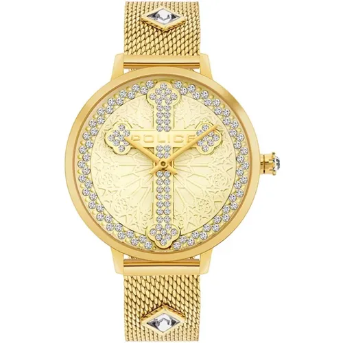 Goldene Damenmode Uhr Police - Police - Modalova