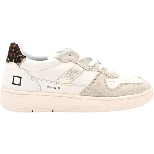 Vintage Court Sneakers in Ivory , female, Sizes: 4 UK, 3 UK, 7 UK, 5 UK, 6 UK - D.a.t.e. - Modalova