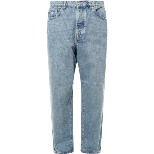 Weite Baumwolljeans mit Rückenlogo-Patch - Stüssy - Modalova