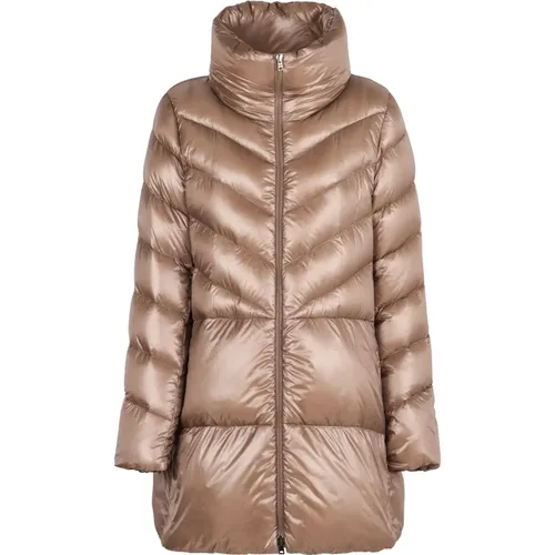 Glossy Down Jacket with Side Pockets , female, Sizes: S, XS, M, XL, L - Herno - Modalova