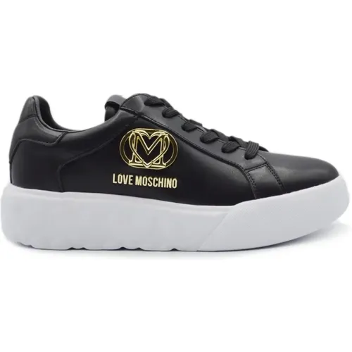 Heart Sneakers in White Leather , female, Sizes: 6 UK - Love Moschino - Modalova