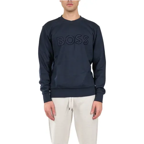 Cotton Sweatshirt with Round Neck , male, Sizes: M, L, 2XL, XL, S - Hugo Boss - Modalova