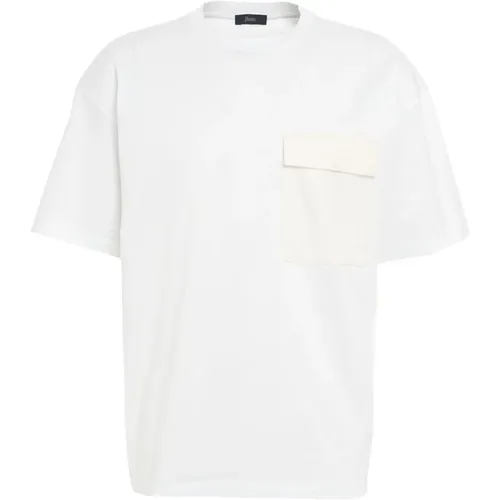 Weiße T-Shirts Polos für Männer , Herren, Größe: M - Herno - Modalova