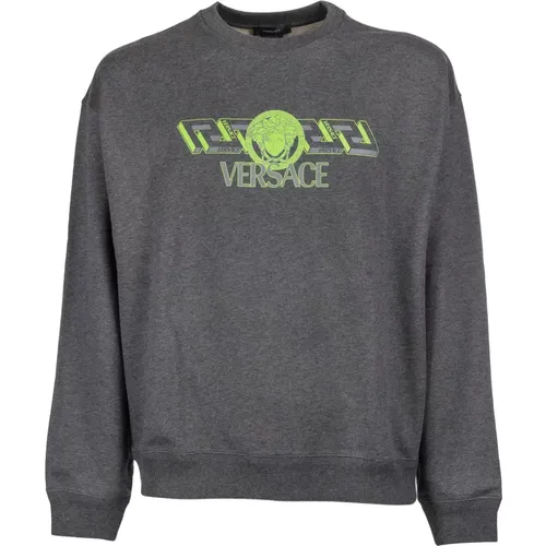 Sweatshirt - Regular Fit - Suitable for All Temperatures - 100% Cotton , male, Sizes: L - Versace - Modalova