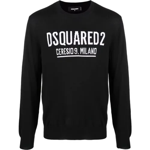 Schwarzer Herren Sweatshirt Pullover , Herren, Größe: XL - Dsquared2 - Modalova
