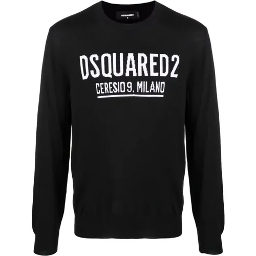 Schwarzer Herren Sweatshirt Pullover , Herren, Größe: 2XL - Dsquared2 - Modalova