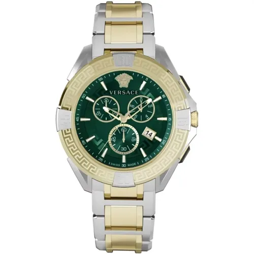 Chrono Sporty Bicolor Watch , male, Sizes: ONE SIZE - Versace - Modalova