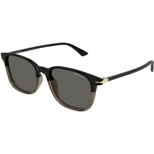 Grey Sunglasses Mb0338S 003 , male, Sizes: 52 MM - Montblanc - Modalova