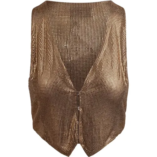 Crystal Embellished Cropped Vest , female, Sizes: S - Giuseppe Di Morabito - Modalova
