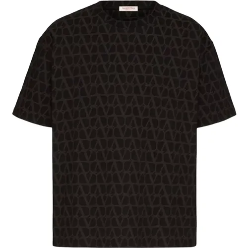 Ebony Cotton T-shirts and Polos , male, Sizes: S, L, M - Valentino Garavani - Modalova