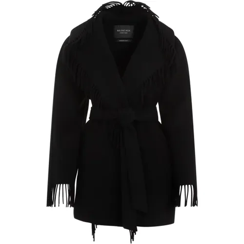 Wool Fringe Jacket , female, Sizes: M, S - Balenciaga - Modalova