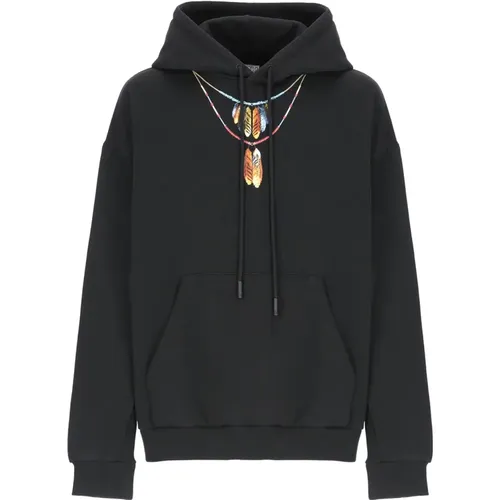 Schwarzer Hoodie mit Frontdruck , Herren, Größe: XS - Marcelo Burlon - Modalova