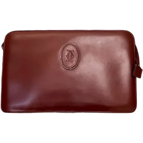 Pre-owned Leather clutches , female, Sizes: ONE SIZE - Cartier Vintage - Modalova