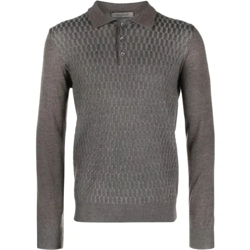 Wool knitted polo shirt , male, Sizes: 3XL - Corneliani - Modalova