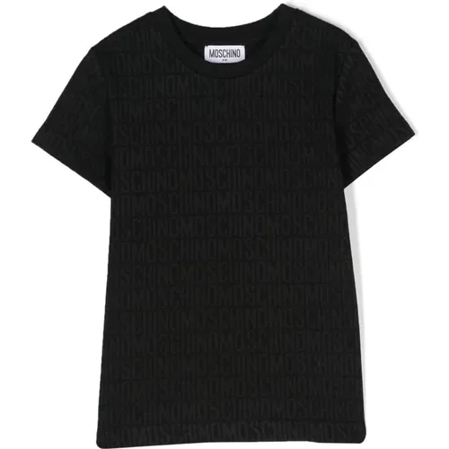Schwarzes Logo-T-Shirt für Kinder - Moschino - Modalova