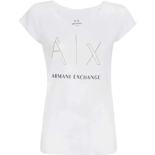 Basic T-Shirt , Damen, Größe: XS - Armani Exchange - Modalova