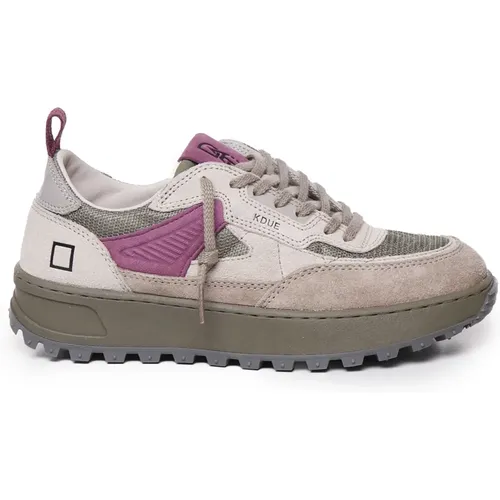 Sneaker mit dicker Sohle und Wildlederdetails in Taupe/Lila - D.A.T.E. - Modalova