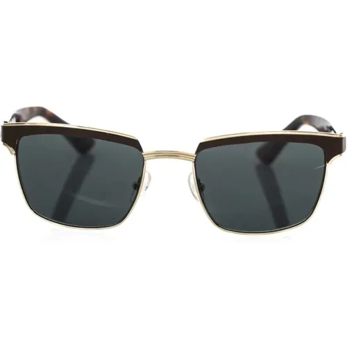 Braune Metallische Faser Clubmaster Sonnenbrille - Frankie Morello - Modalova