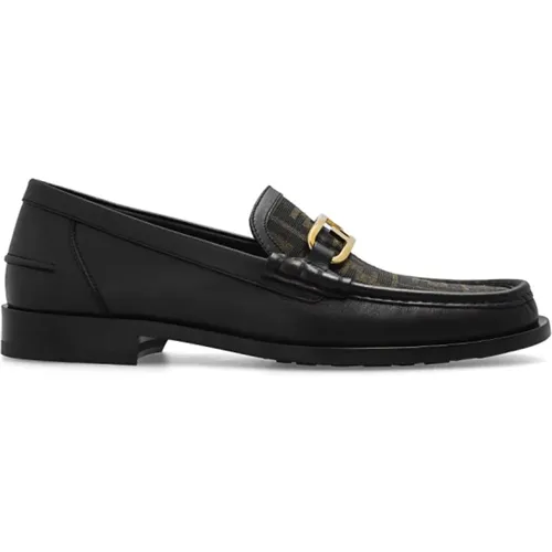 Leather loafers , male, Sizes: 7 UK - Fendi - Modalova