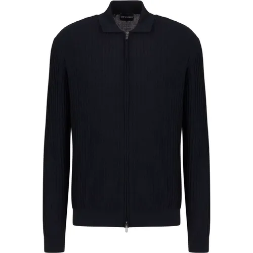 Sweater with Front Zip , male, Sizes: XL, 2XL, L - Emporio Armani - Modalova