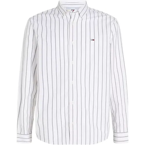 Striped Shirt with Small Front Logo , male, Sizes: M - Tommy Hilfiger - Modalova