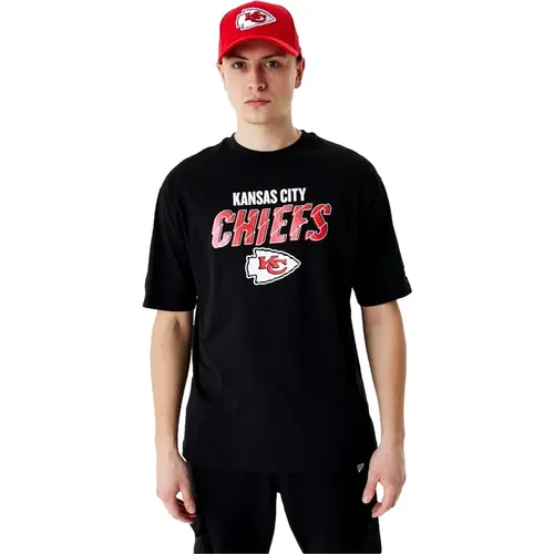 Chiefs Script Grafik Tee Schwarz , Herren, Größe: XL - new era - Modalova