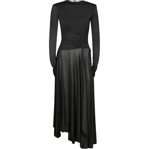 Schwarzes Jersey Langarmkleid - Acne Studios - Modalova