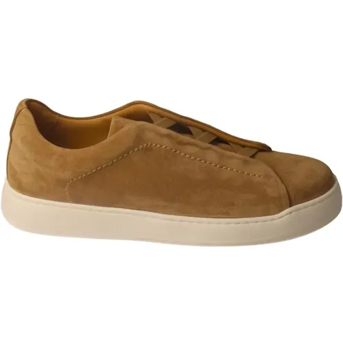 Kamel Wildleder Slip-On Sneakers - Calce - Modalova