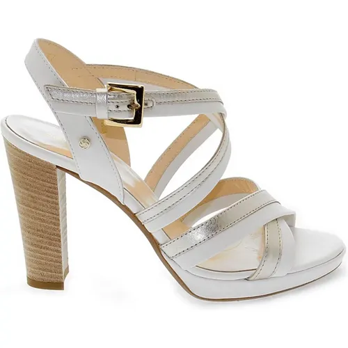 Weiße Laminat-Patent-Sandalette , Damen, Größe: 40 EU - Samsonite - Modalova