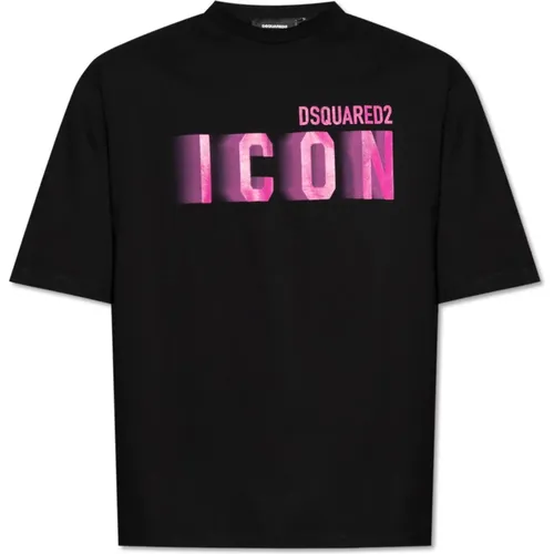 T-Shirt mit Logo-Druck , Herren, Größe: S - Dsquared2 - Modalova