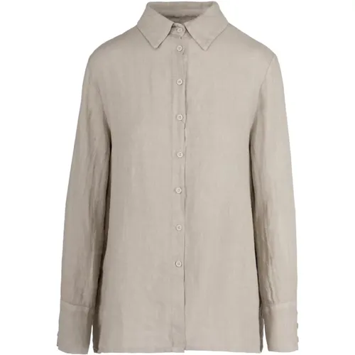 Linen Shirt with Collar , female, Sizes: L, M, XL, S - BomBoogie - Modalova