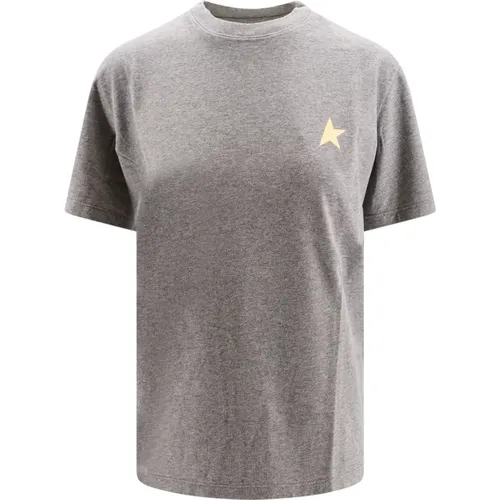 Grey Crew-neck T-Shirt Short Sleeves , female, Sizes: S, M, XS - Golden Goose - Modalova