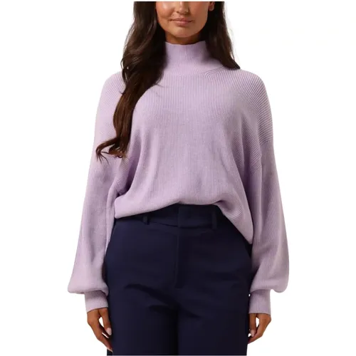 Lila Rollkragenpullover Eleganter Stil - moss copenhagen - Modalova