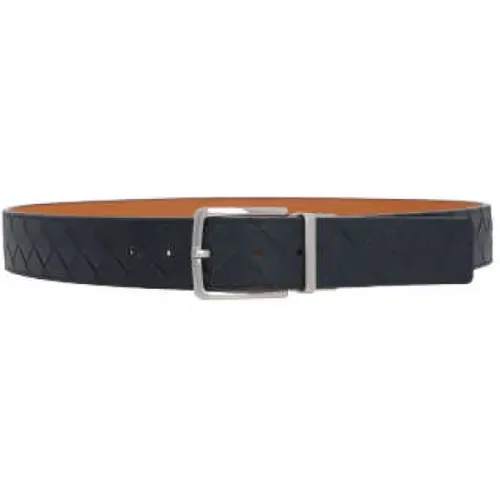 Reversible Leather Belt with Intrecciato Pattern , male, Sizes: 95 CM - Bottega Veneta - Modalova