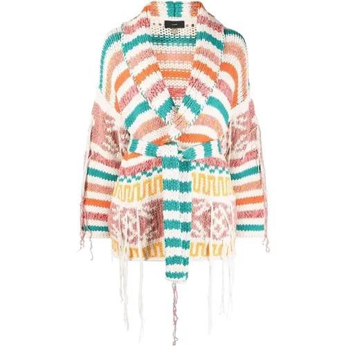 Multicolor Cardi-Coat with Intarsia Knit Pattern , female, Sizes: XS - Alanui - Modalova