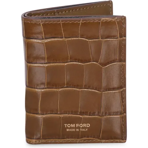 Luxury Crocodile Leather Wallet , male, Sizes: ONE SIZE - Tom Ford - Modalova