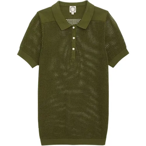 Ilario khaki gehäkeltes Poloshirt,Ilario elfenbeinfarbenes gehäkeltes Poloshirt - Ines De La Fressange Paris - Modalova