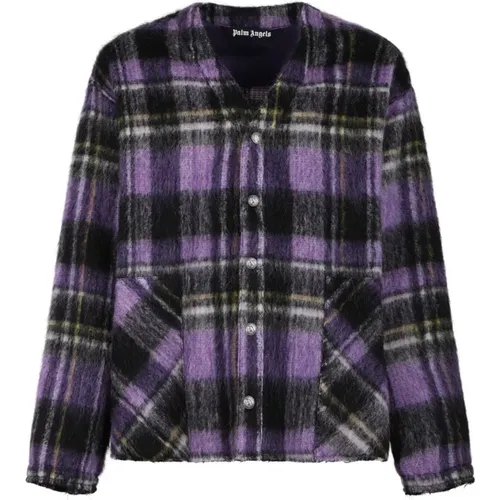 Plaid Check Cardigan , female, Sizes: XL - Palm Angels - Modalova