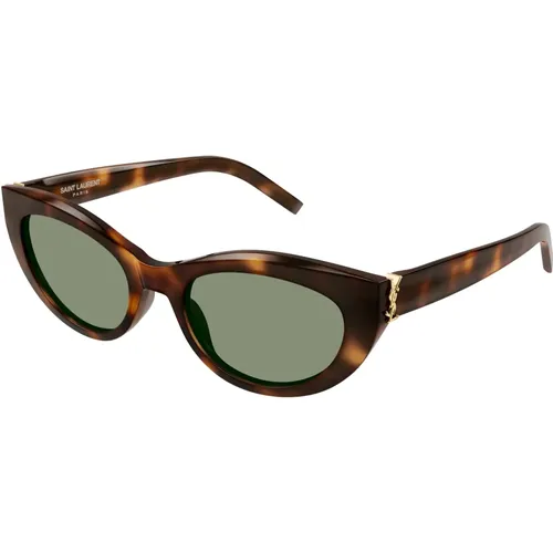 Havana/Grey Green Sunglasses SL M115 , female, Sizes: 54 MM - Saint Laurent - Modalova