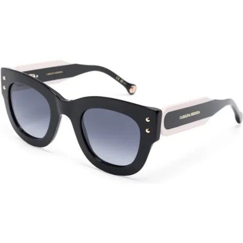 Schwarze Sonnenbrille mit Original-Etui , Damen, Größe: 47 MM - Carolina Herrera - Modalova