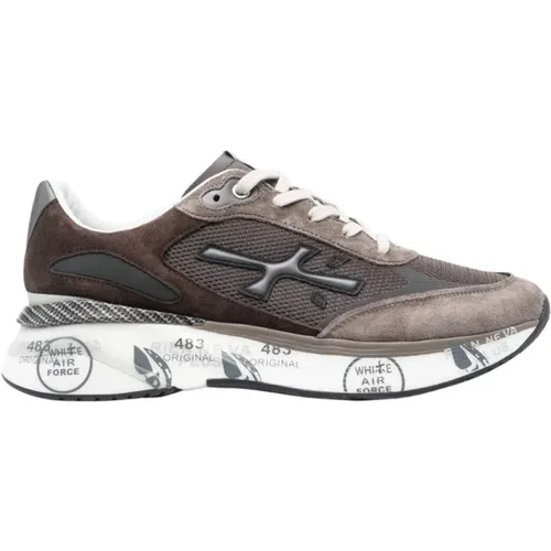 Logo Print Net and Leather Sneakers , male, Sizes: 9 UK - Premiata - Modalova