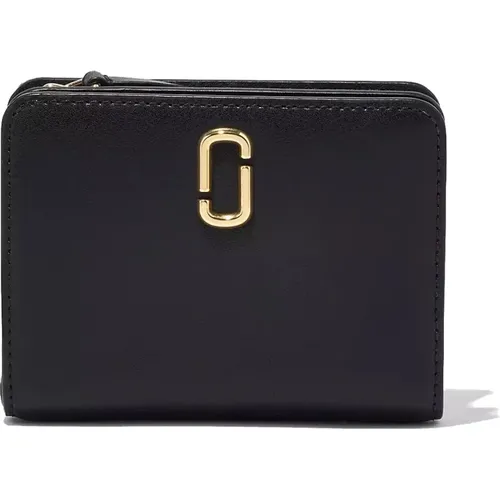 Schwarze Lederbrieftasche mit Kartenfächern und Münzfach , Damen, Größe: ONE Size - Marc Jacobs - Modalova